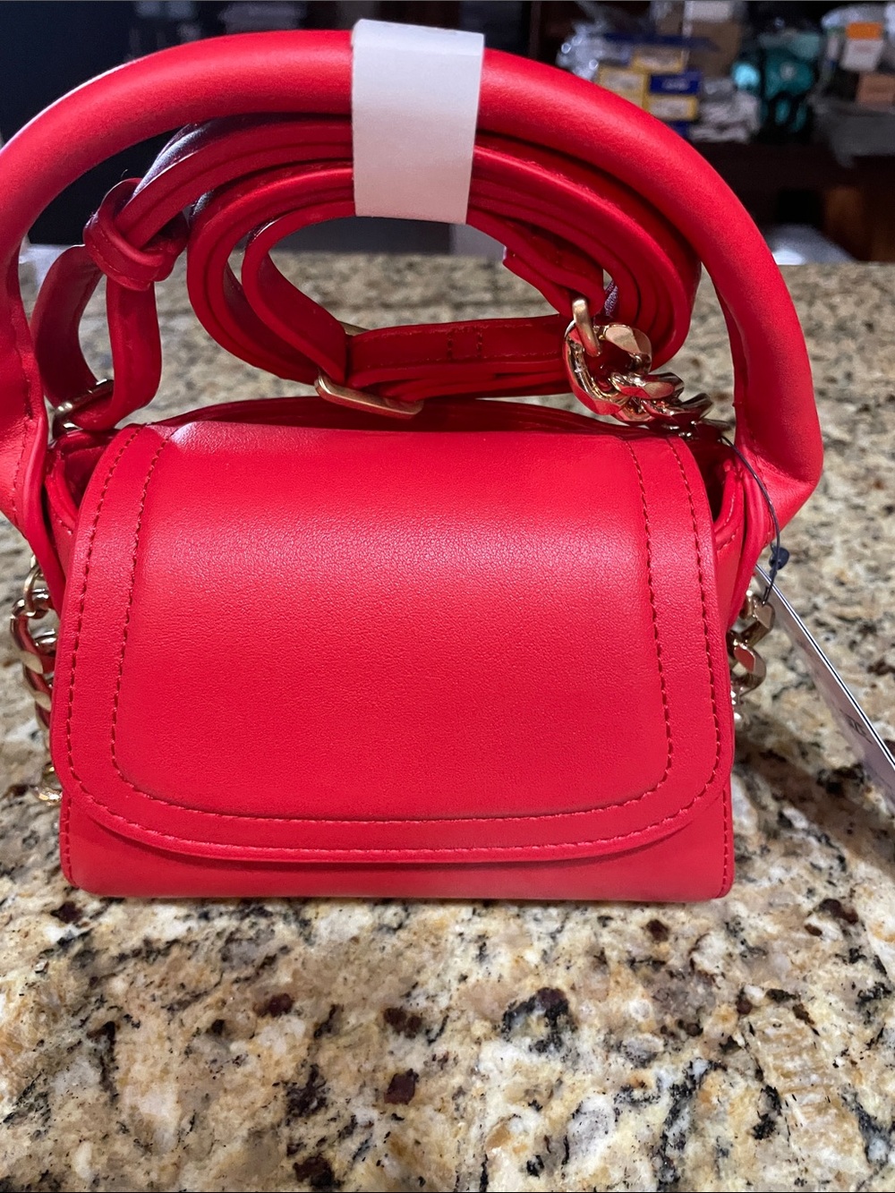 Mini Top-Handle Crossbody Bag in Red